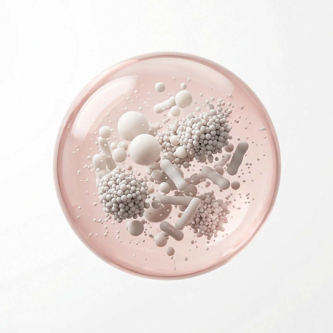 Creatine HCL — coral-pink ingredient sphere visualisation