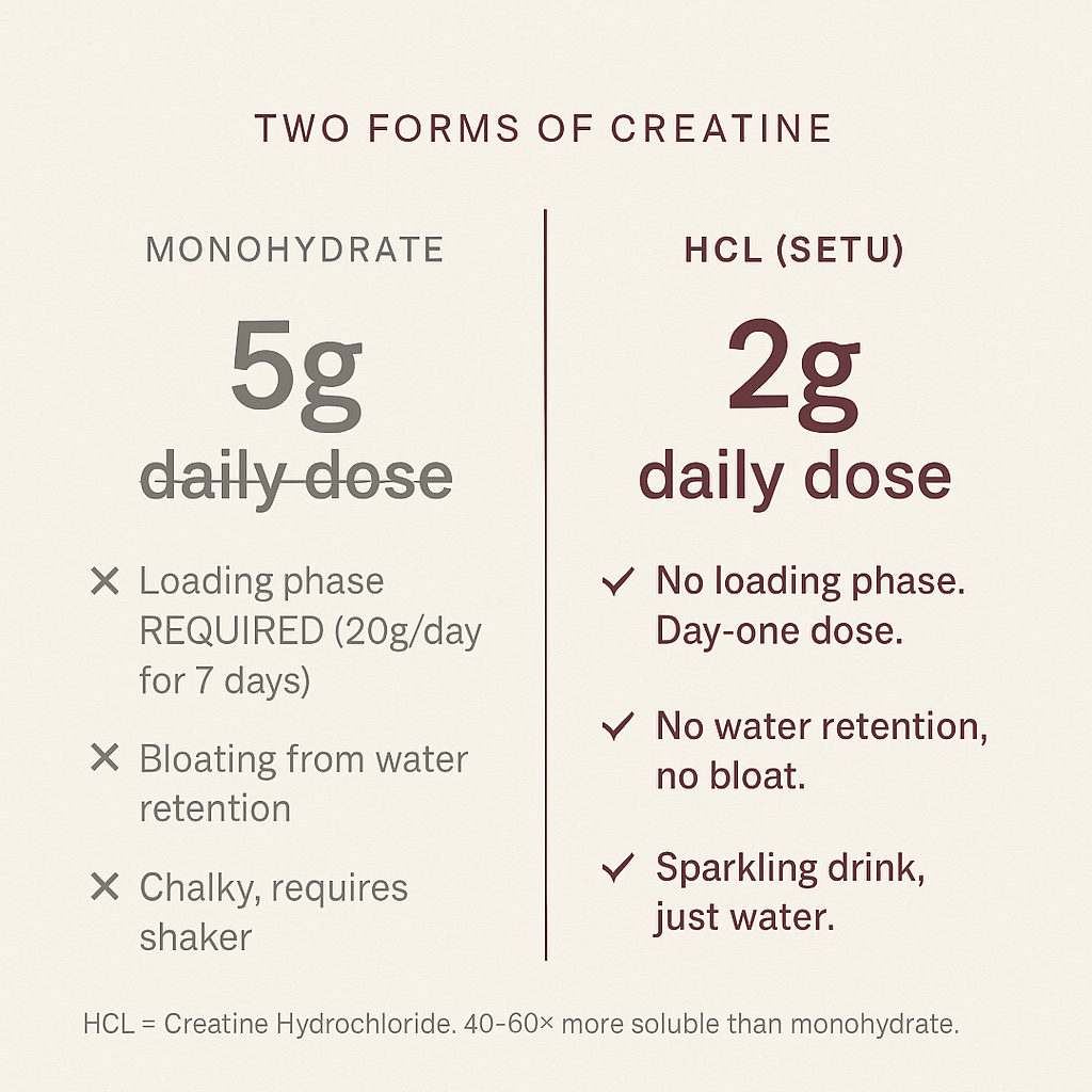 HCL vs Monohydrate side-by-side comparison